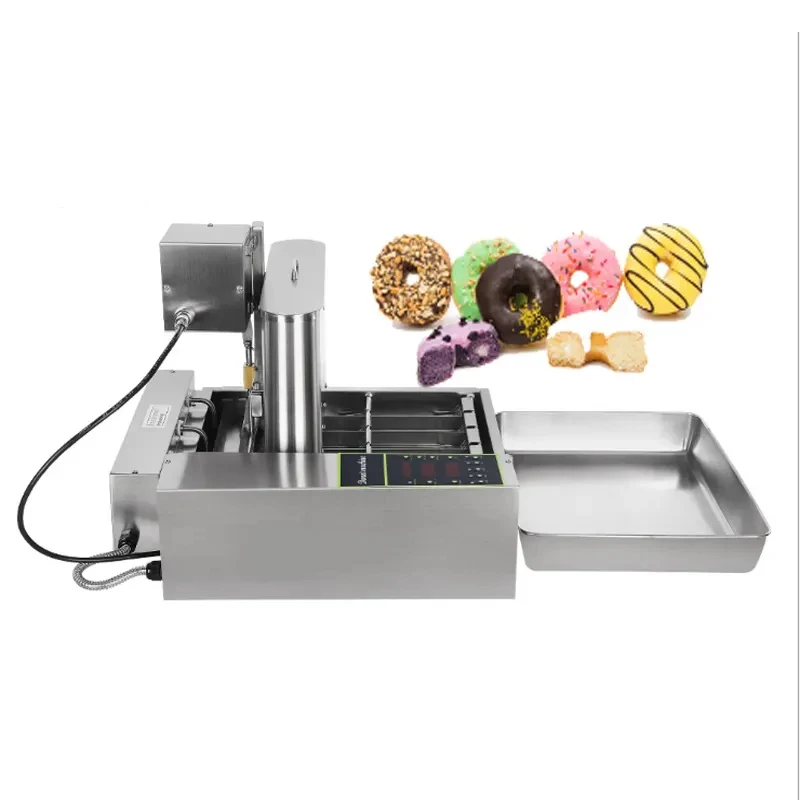 110V/220V Commercial Automatic Donut Making Machine, 6-Row Automatic Bread Fryer