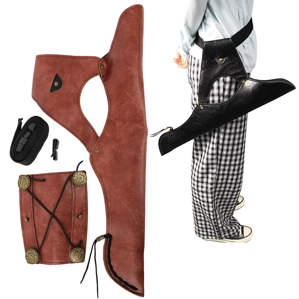 

PU Archery Quiver Arm Guard Set Recurve Compound Traditional Bow Left/Right Hand Bow Shooting Hunting Target Arrow Bag Armguard