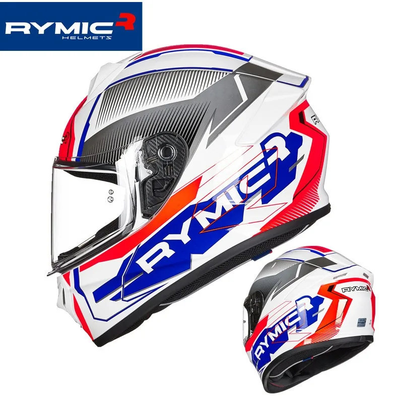 RYMIC Full Face Motorcycle Helmet Racing Helmet Anti Fog Lens Four Seasons Casco Moto Capacete