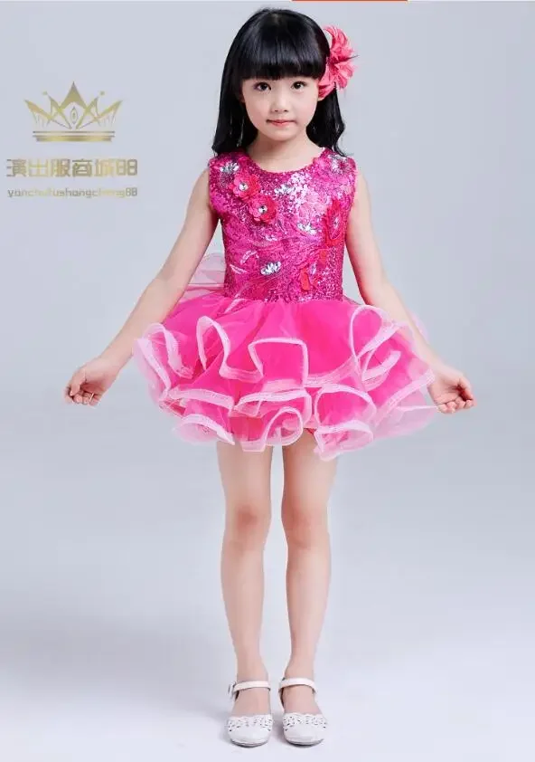 Abbigliamento da ballo per bambini abbigliamento da ballo con paillettes vestito da TUTU ragazze Costume da ballo Jazz abbigliamento da palcoscenico vestito da principessa da sposa per bambini