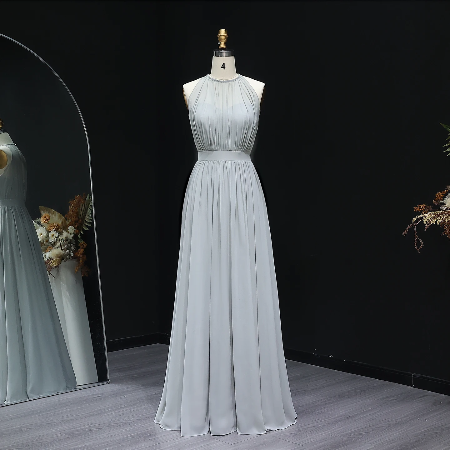 

Sharon Said Elegant Grey Sleeveless Long 2025 Bridesmaid Dress for Weeding Occasion BS264 Customized