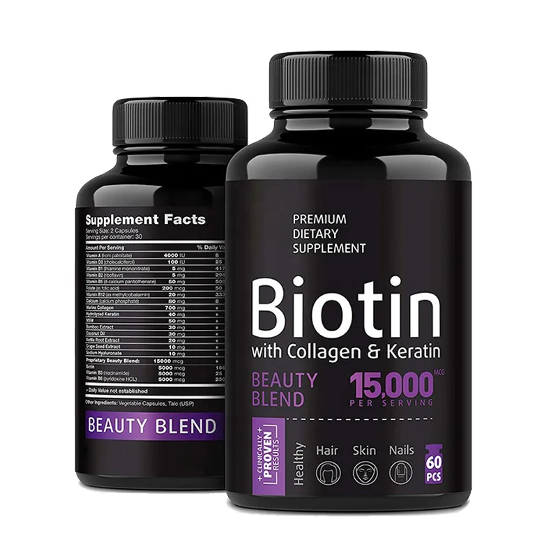 1 bottle biotin hair nail capsules maintain natural growth development the human body promote metabolism make the skin smooth