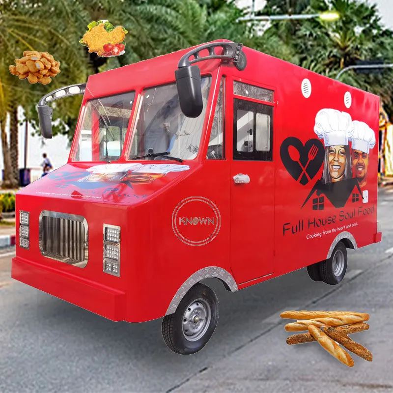 Electric Drivable Food Truck with Full Kitchen for Sale Ice Cream Sandwich Bakery Pizza Coffee Exhaust Fan Mobile Food Cart