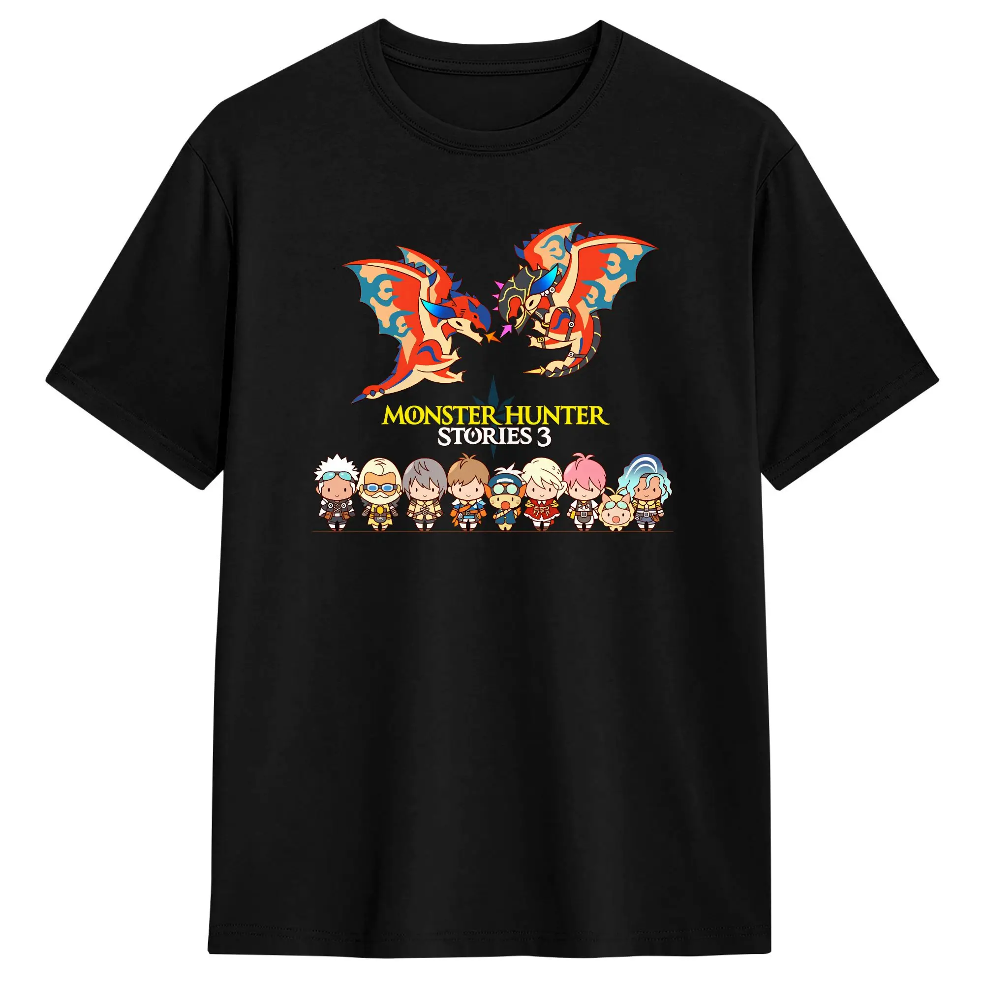 Monster Hunter Stories 3 T Shirt Beach  Popular T-Shirts Pure Cotton O-Neck Plus Size Clothes Short Sleeve Vintage Tops