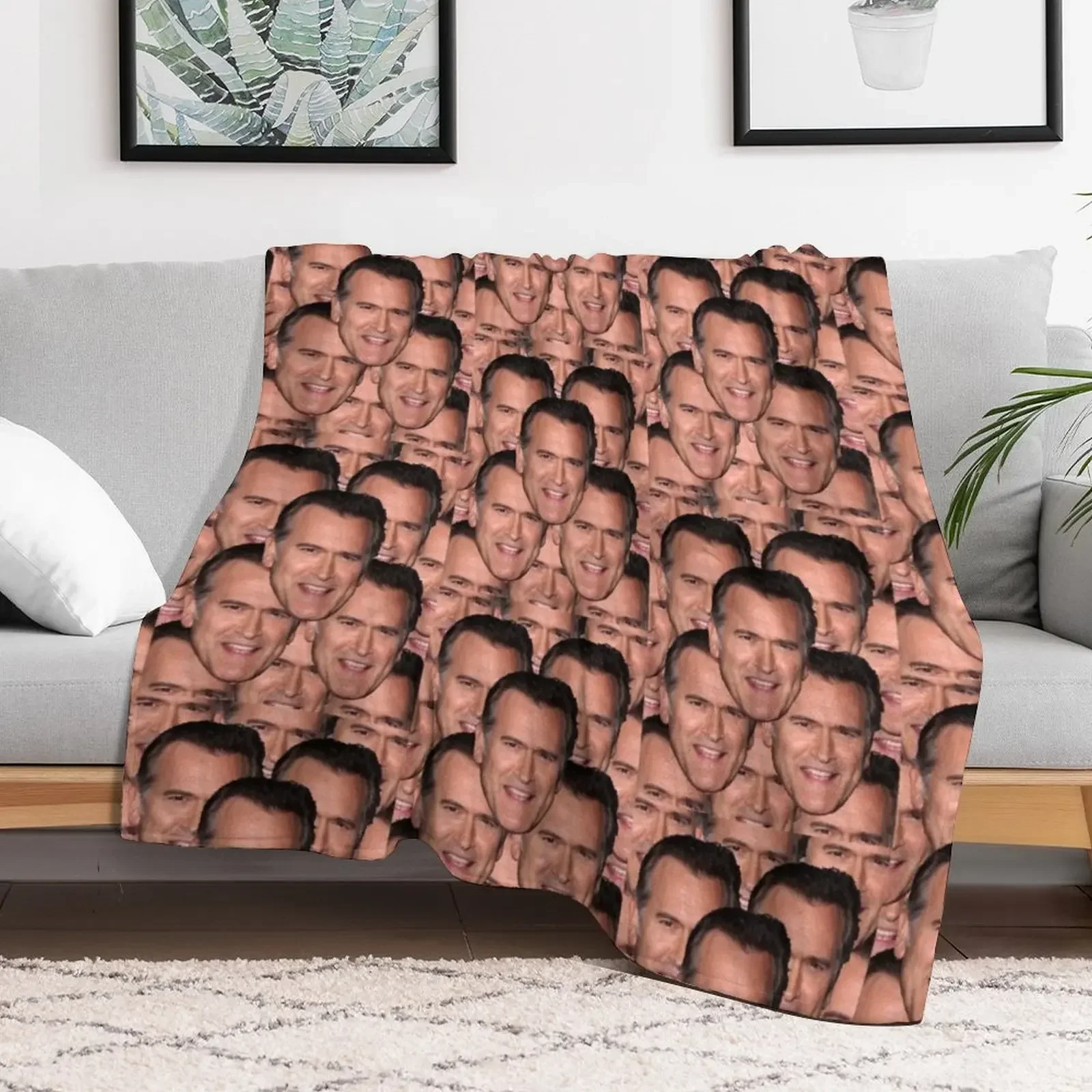 Bruce Campbell Evil Dead Head Shot Throw Blanket funny gift Nap Blankets