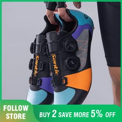 Santic Carbon Fiber Cycling Shoes Men Outdoor Professional Road Racing Shoes Adjustable Auto-lock Road Riding Bicycle Sneakers