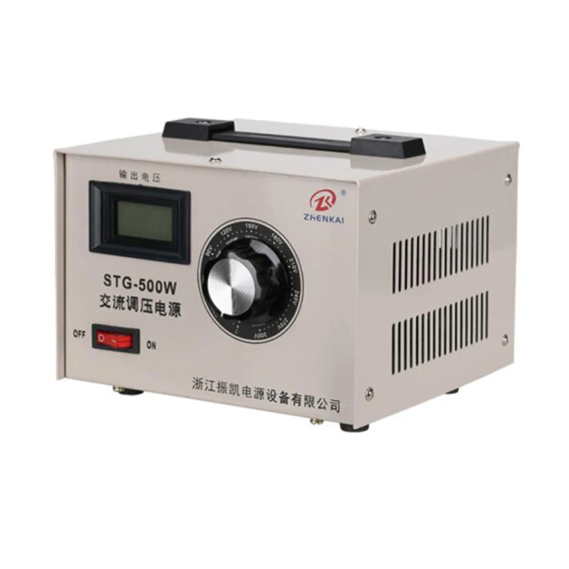 220V AC Power Source Single Phase Voltage Regulator Liquid Crystal Display Contact 0-300V Adjustable Power Transformer STG-500W