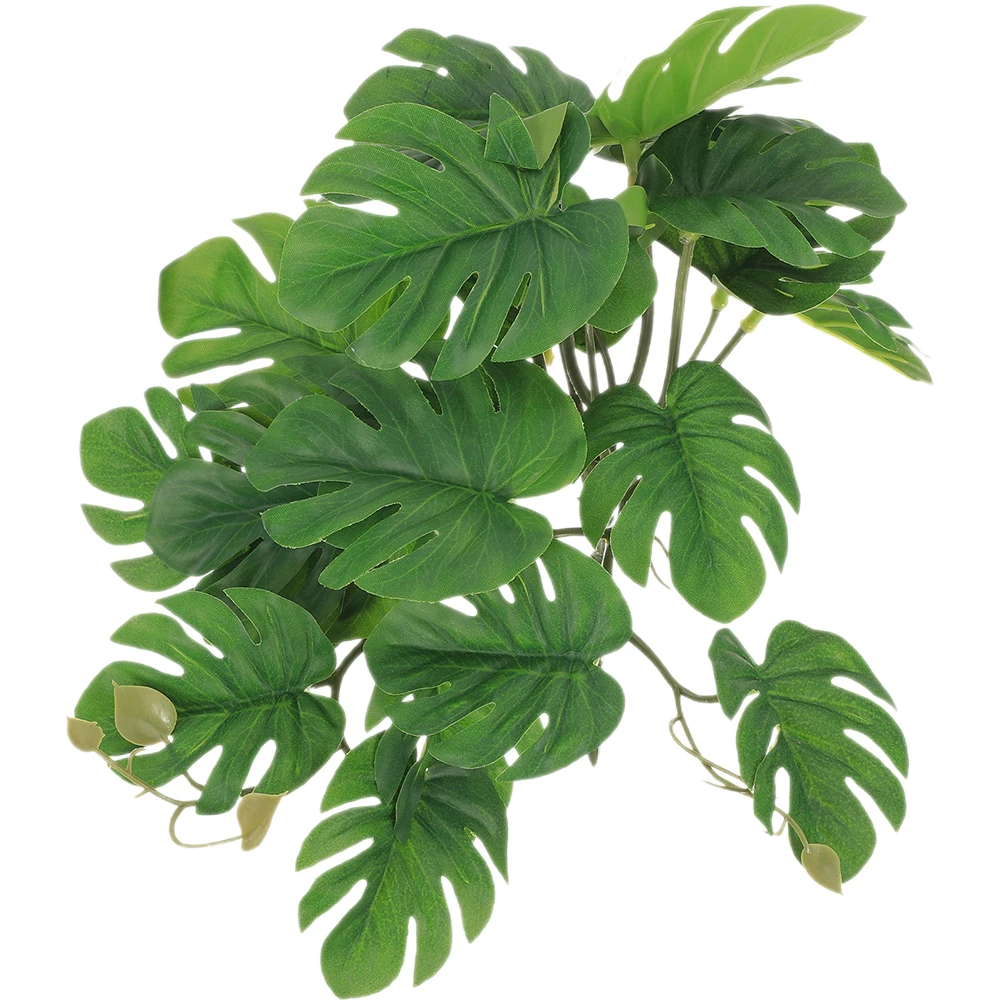 

Artificial Hanging Plants Reptile Tank Decor Accessory Hideouts Decoration Wreath Plastic Habitat Indoor
