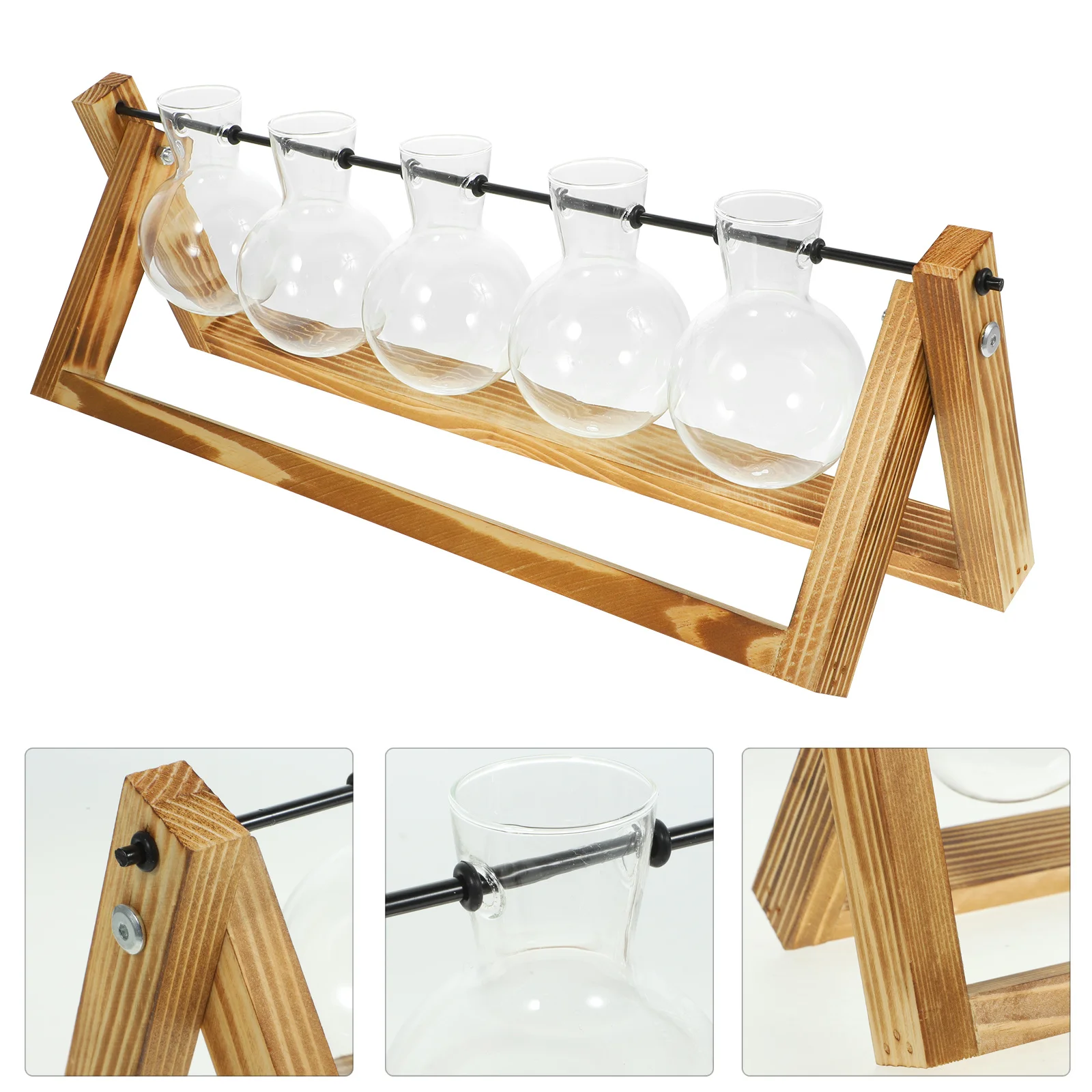 

1 комплект, стеклянная ваза для размножения растений, гидропонная станция с подставкой из натурального дерева, настенный декор, станция для размножения растений