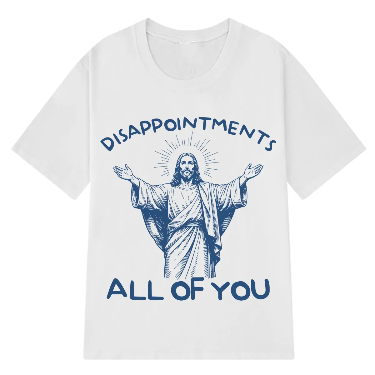 DISAPPOINTMENTS ALL OF YOU Funny Jesus Meme T-shirt Men Women Vintage Summer Short-sleeved Loose Casual Oversized T-shirts Tops