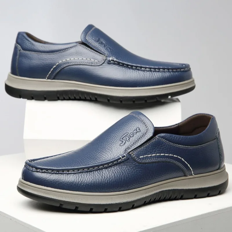 

Men's Casual Loafers Fashion Handmade Leather Shoes Classic Business Dress Shoes for Men Driving Shoes Elderly Loafers Moccasins