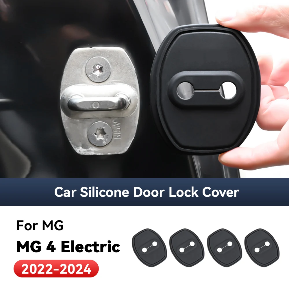 

4pcs Car Decorat Accessories Silicone Protecte Auto Door Lock Latch Shock Absorber Cover For MG 4 ELECTRIC 2022-2024