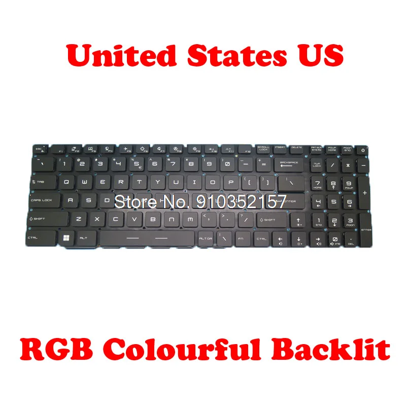 US JP RGB Backlit Keyboard For MSI GE77 Raider GE77 HX-12U GE77HX 12UGS 12UGS-027CN GE77HX 12UH 12UHS English Colourful Backlit