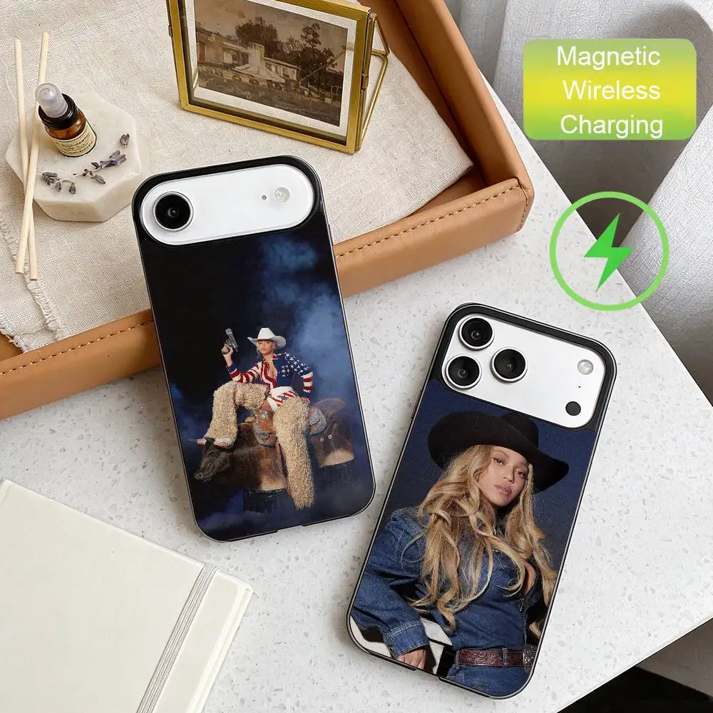 

C-Cowboy C-Carter B-Beyonce Phone Case For iPhone17,16,15,14,13,12,11 Plus,For Magnetic Wireless Charge Cover