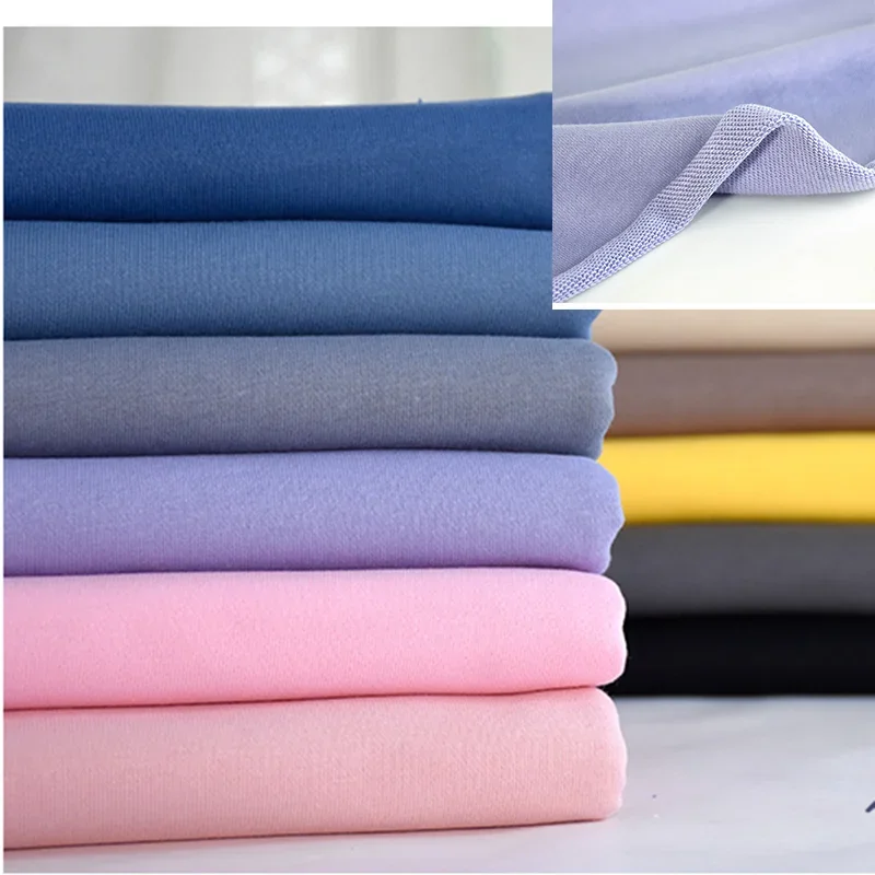 Cotton Knitted French Terry Fabric For Sewing Hoodies Sweater Clothing Accessories Soft Spring Summer Textiles Tissus 50X190cm