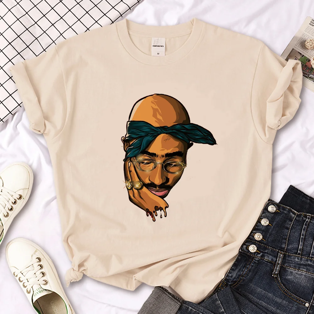 Tupac top women designer funny t shirt girl manga Japanese clothes