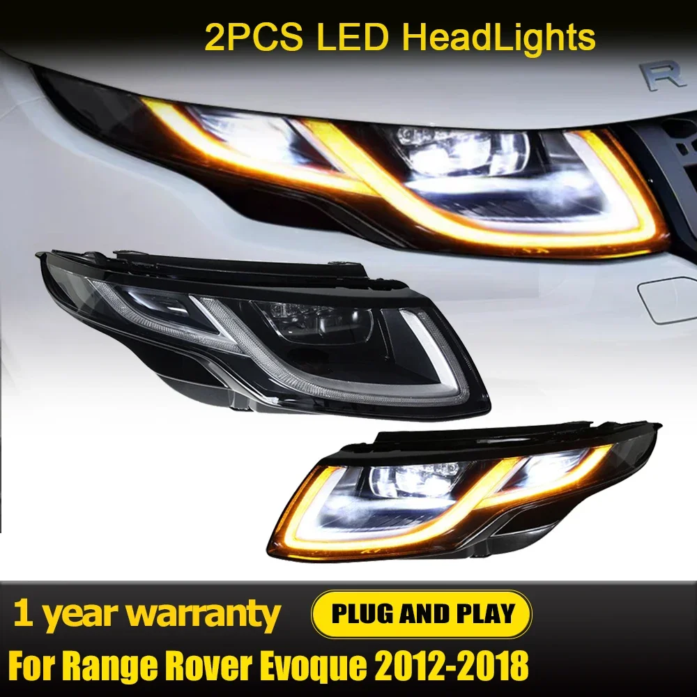 Car Bumper LED Headlamp For Land Range Evoque Headlight 2012～2015/2016~2018y Headlamps For Land Rover Range Evoque Fog Light