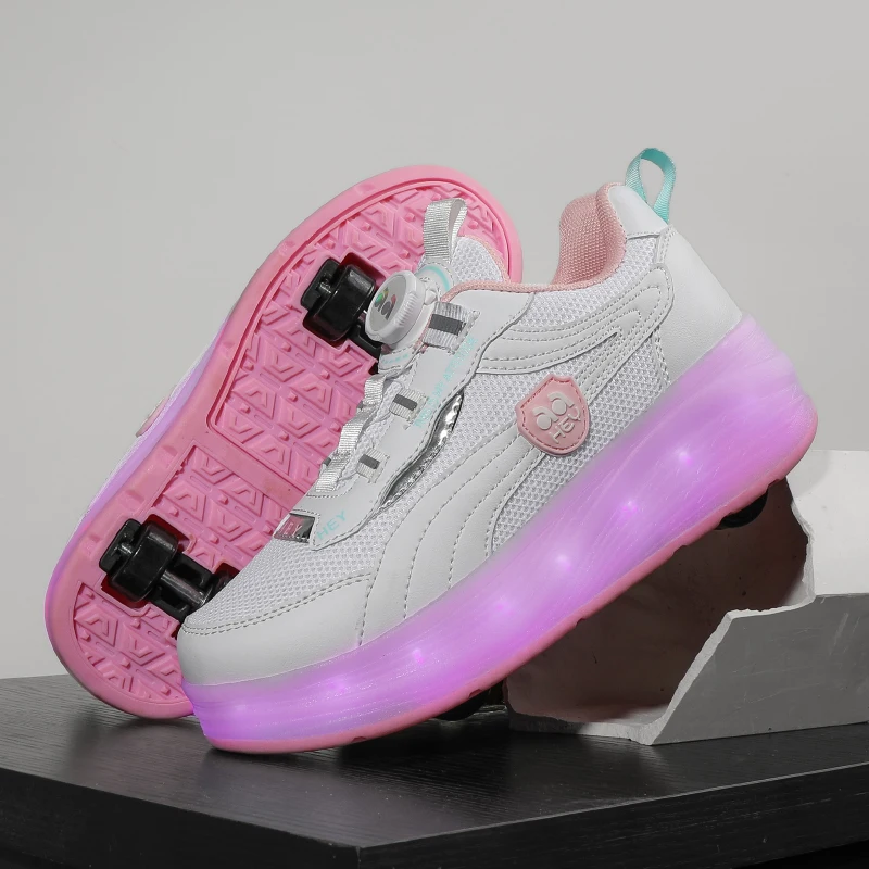 

Roller Sneakers (Boys 2025 New): 2-Wheel Cool Multi-Light Skates, Girls' Wheeled Shoes for Students