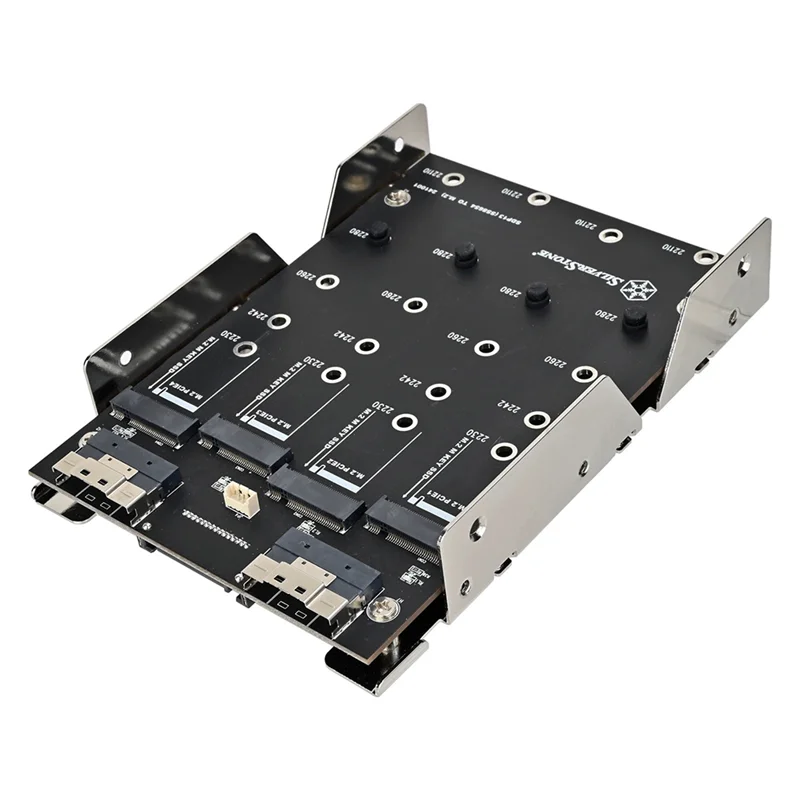 -Buff 3.5 "disco rígido ssd para 4x pcle nvme m.2 ssdx4 adaptador com ventilador de 60mm sata 15pin led suporta pcle 4.0 64gbps