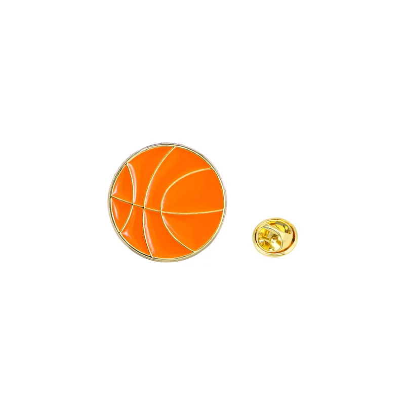 Metal Enamel Sports Brooch Pins Ball Soccer Volleyball Basketball Tennis Brooches Badge For Women Men Sportsman Clothes Jewelry