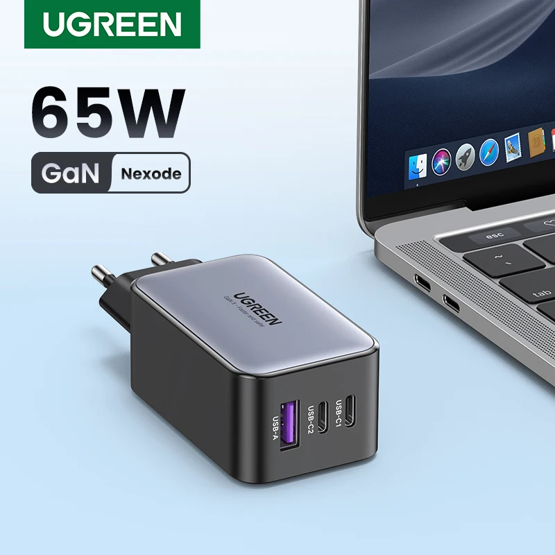 Ugreen 65W Gan Charger Quick Charge 4.0 3.0 Type C Pd Usb Charger Voor Iphone 14 13 12 Pro max Snelle Oplader Voor Laptop Pd Charger