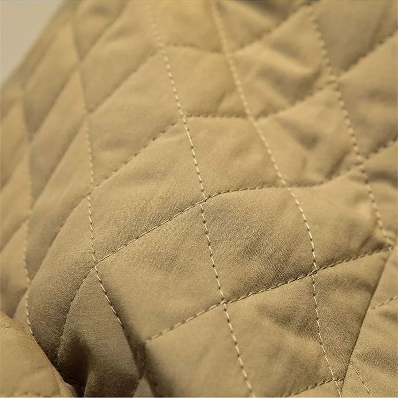 Women Fashion Down Cotton Skirt 2025 Spring Autumn Winter New Khaki Plaid A-line Skirt High Waist Thick Short Midi Skirt Female