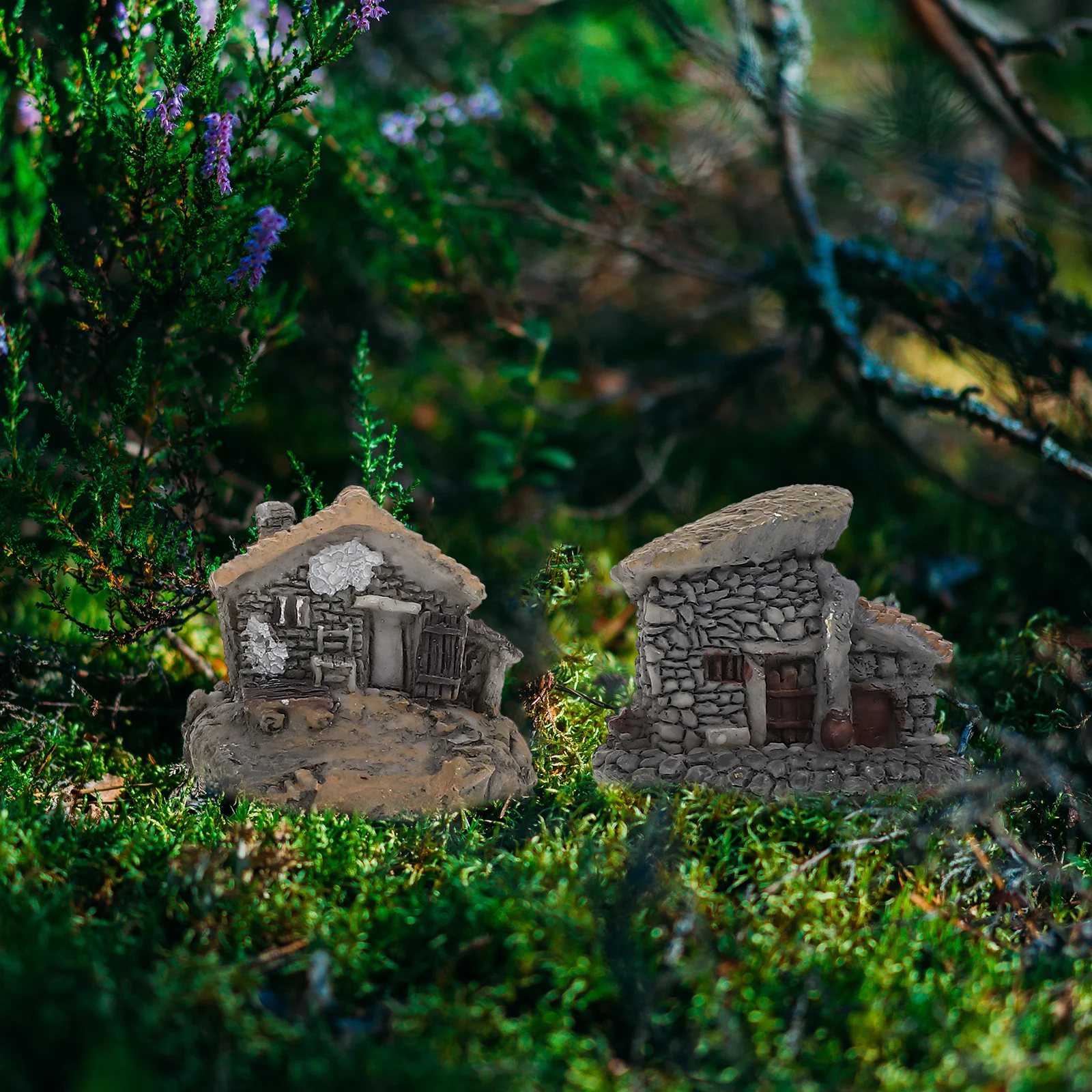 

8 Pcs Mini Resin Decorations Adorable Small House Figurines for Micro L Fairy Garden naments Durable Premium Material