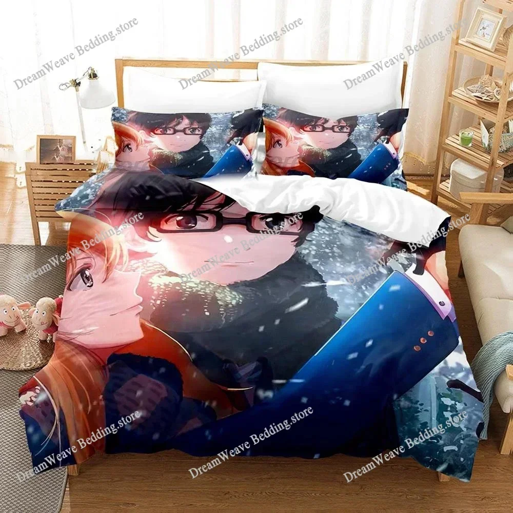 3D Anime Your Lie in April Bedding Set Kaori Miyazono Duvet Cover Bedroom Comforter Twin King _Size Quilt Cover Home Textiles592