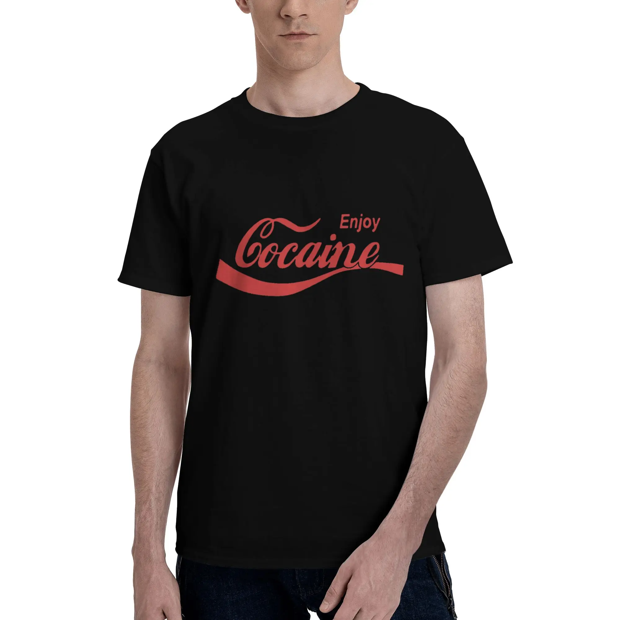 

Enjoy cocaine 100% Cotton T-Shirt Men'sFashion T Shirts Men Round Neck Short Sleeve S-6XL