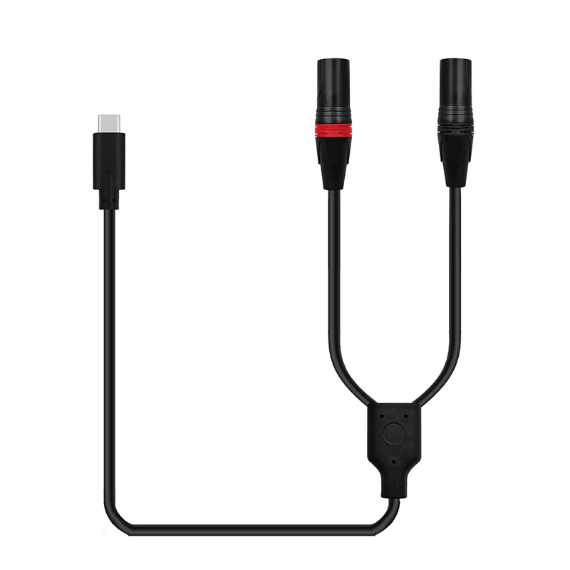 TYPE-C USB-C to Dual XLR Blue Black Nylon Cable is For Audio Speakers Amplifiers Digital Decoding DAC and Laptops IPads Phones
