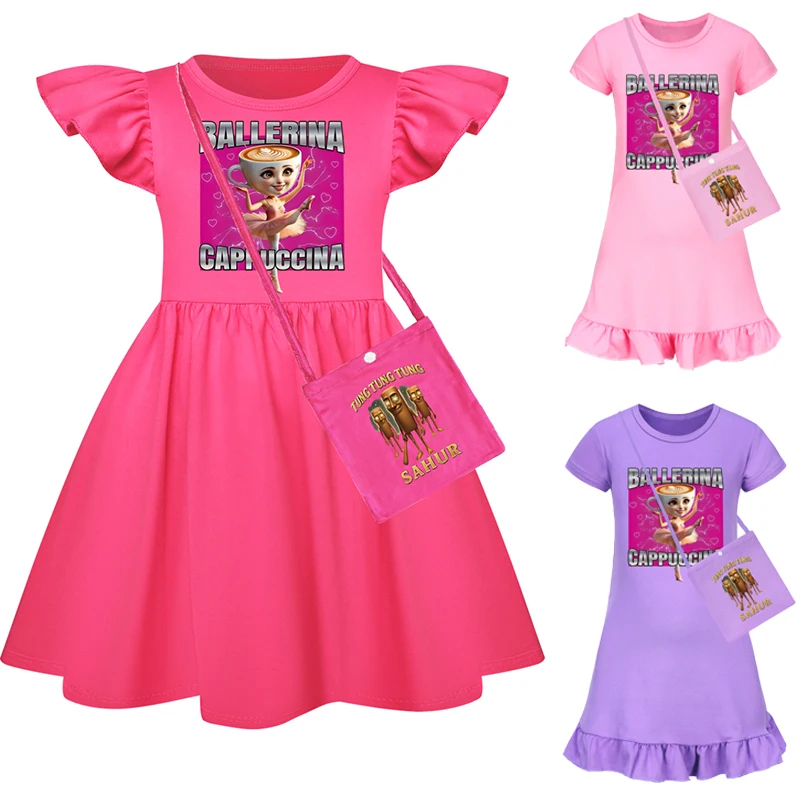 

Italian Brainrot Tralalero Tralala Clothesl Dress Girls Tung Tung Tung Sahur Dress Cosplay Princess Dress Birthday Vestidos Gift