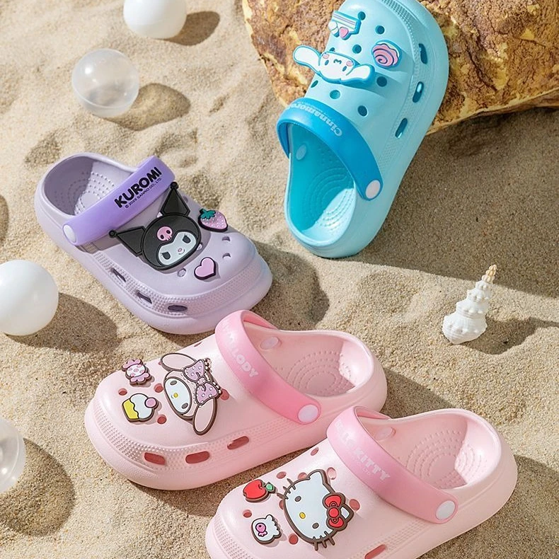 

Lovely Kuromi Melody Breathable Cute Kids Summer Sanrio Croc Slipper Soft Non-Slip Indoor Beach Sandals Hole Shoes Boys Girls