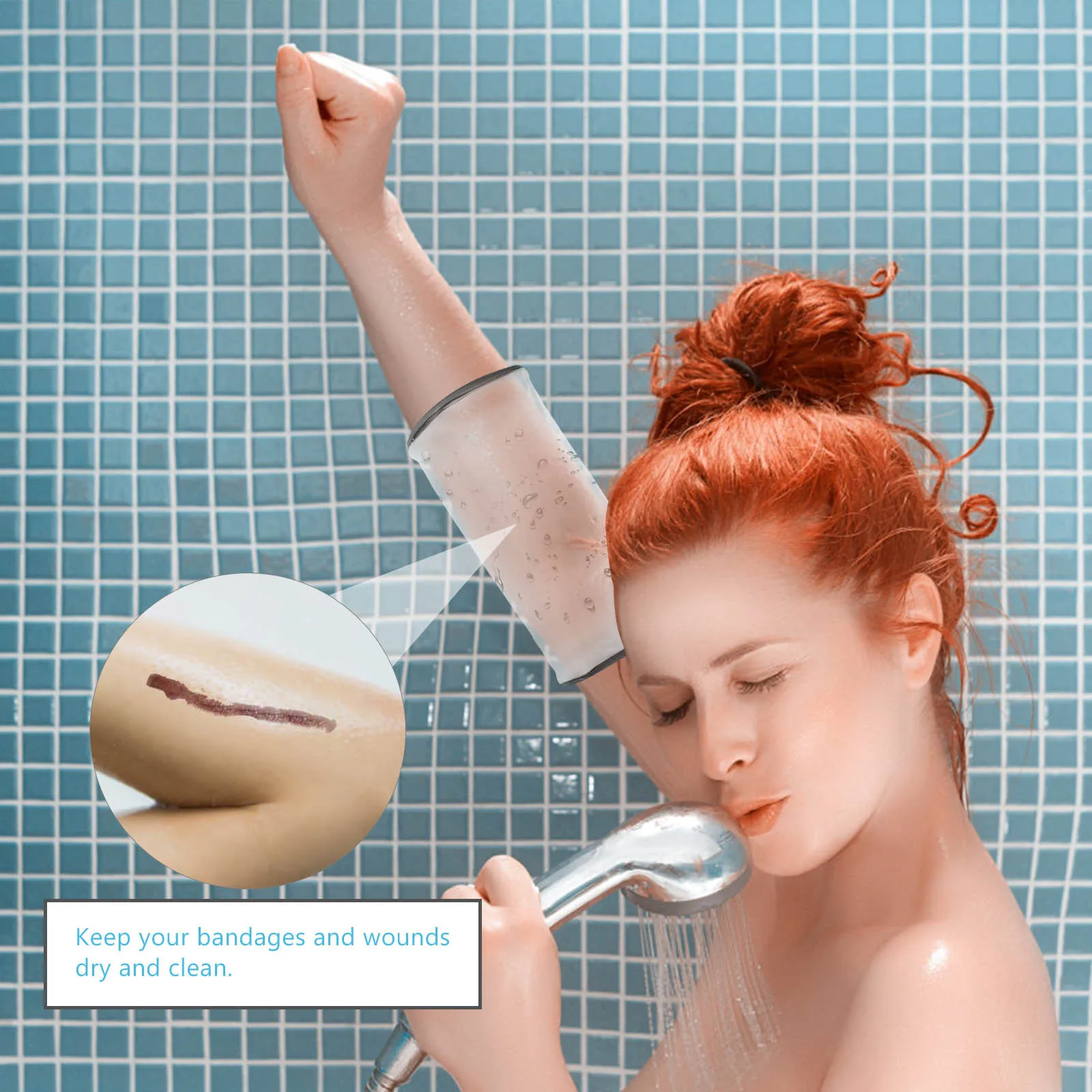 

Водонепроницаемый литой чехол, многоразовый чехол для душа для верхней руки, локтя, защитные чехлы для душа для верхней руки