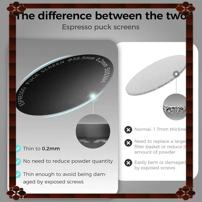 24-часовая доставка, шайба для эспрессо, 58 мм, 0,2 мм, ультратонкий экран для корзины портафильтра, сетка для шайбы для эспрессо