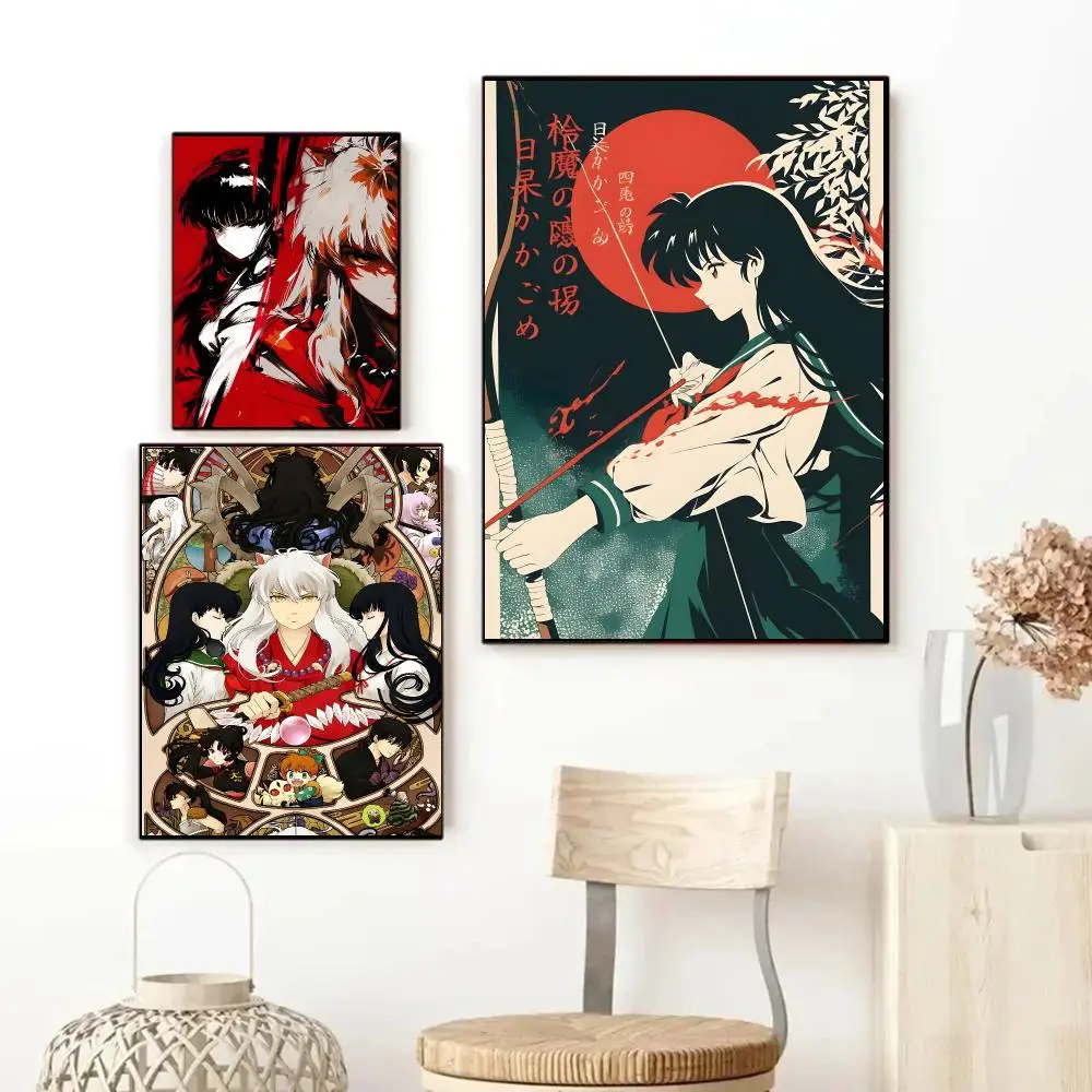 Inuyasha classic anime collage Poster Art HD Advanced Aesthetic Printing Paper Wall Art for Living Room Home Decor