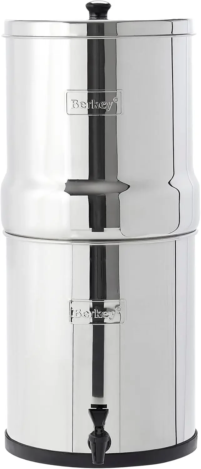Berkey Gravity-Fed Stainless Steel Countertop Water Filter System 2.25 Gallon with 2 Authentic Black Berkey Elements BB9-2 Filte