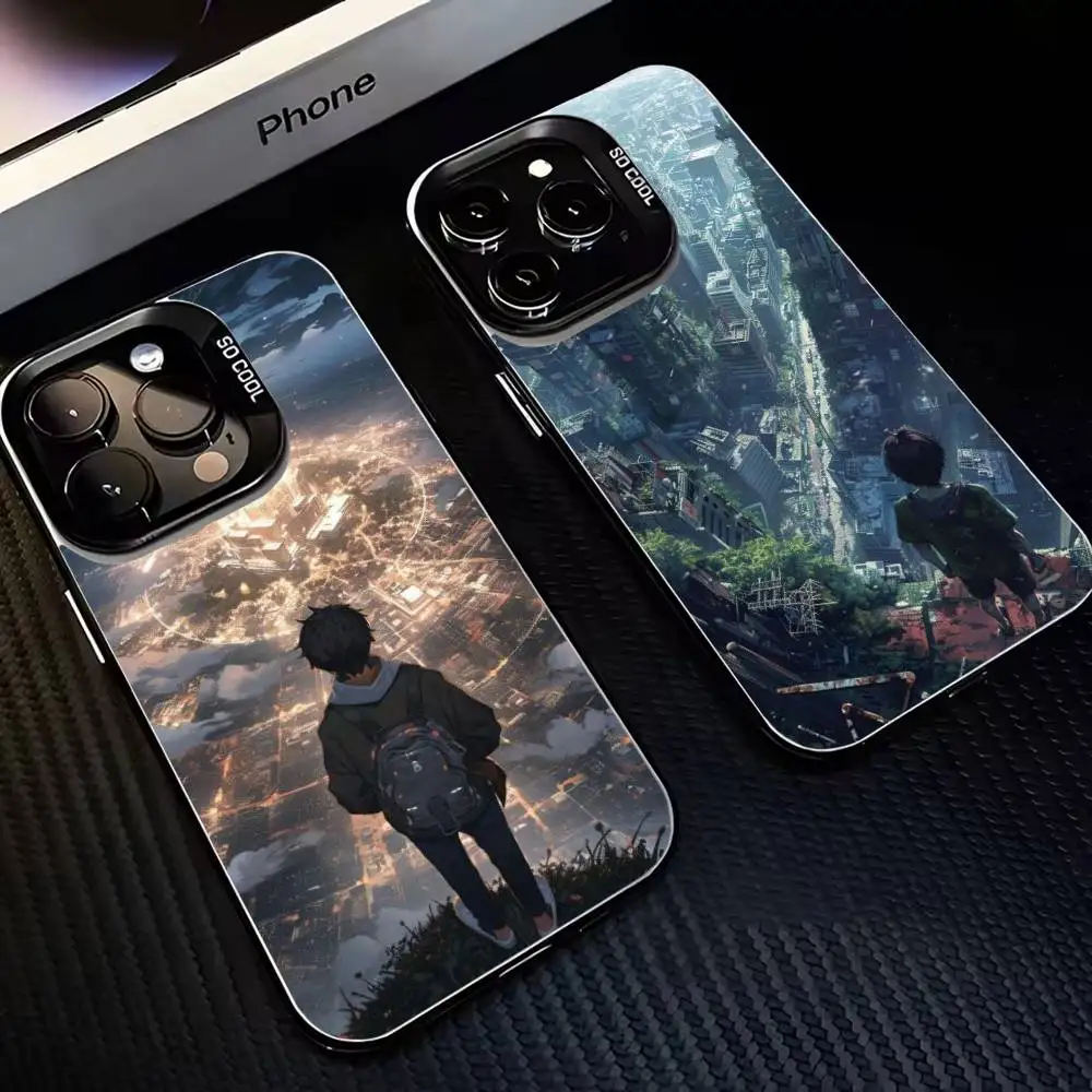 

Looking At The City Phone Case For iPhone 16,15,14,13,12,11,Mini,Pro,MAX Black Matte Shockproof Cover