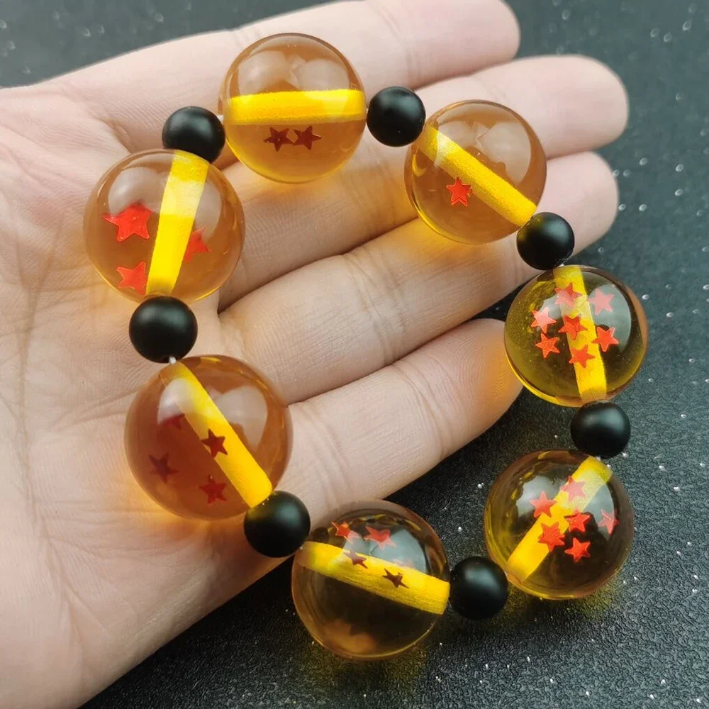 Anime Resin Seven Stars Balls Bracelet Cosplay Vegeta Star Bead Bracelet Classic Cartoon Figure Handmade Fashion Jewelry