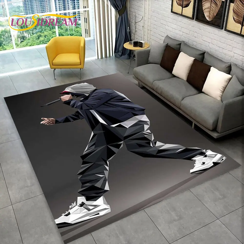 Hip Hop Art Rapper Legend Star Area Rug,Carpet Rug for Home Living Room Children's Bedroom Sofa Doormat Decor,Non-slip Floor Mat