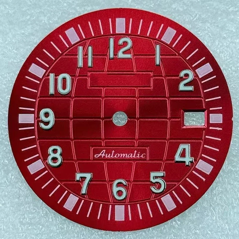 قرص ساعة كلاسيكي بنسيج قنبلة يدوية مناسب لحركة NH35/36 الأوتوماتيكية أجزاء تعديل الغوص الرياضية المتينة باللون الأخضر #6