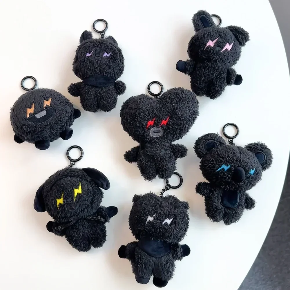 Pequeno Animal Chaveiro De Pelúcia Dos Desenhos Animados, Kawaii Faca Saco Pingente, Boneca Série Relâmpago Preto, Presente de Aniversário, 11cm, Bt21, Novo