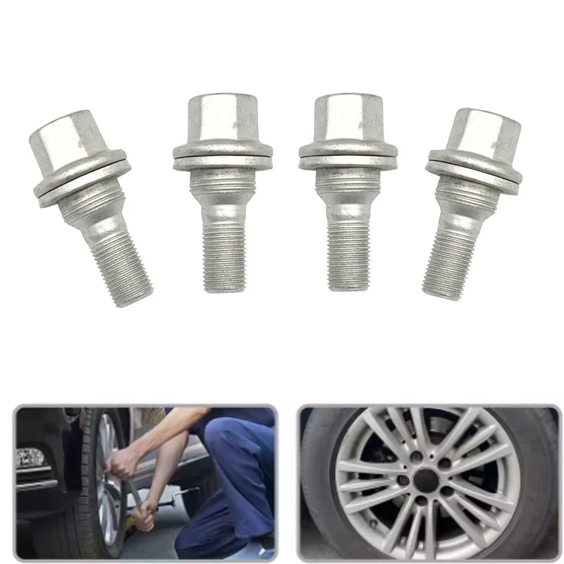 

4/8Pcs Wheel Nuts Bolts Fit For Citroen Peugeot 206 207 208 308 407 3008 17mm HEX Wheel Lug Bolts