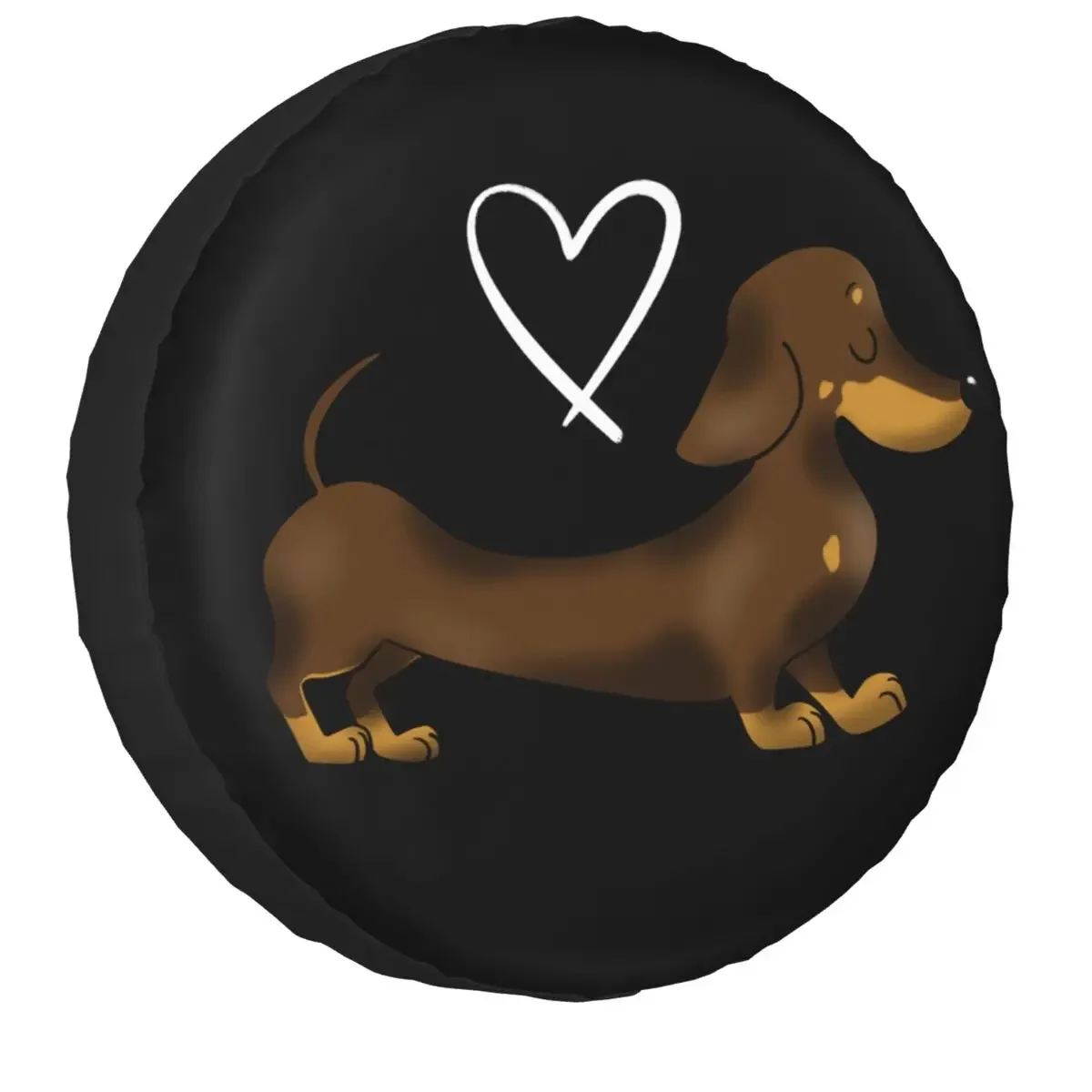 Dachshund Love Spare Wheel Cover for  Hummer 4WD SUV Custom Wiener Badger Sausage Dog Tire Protector 14