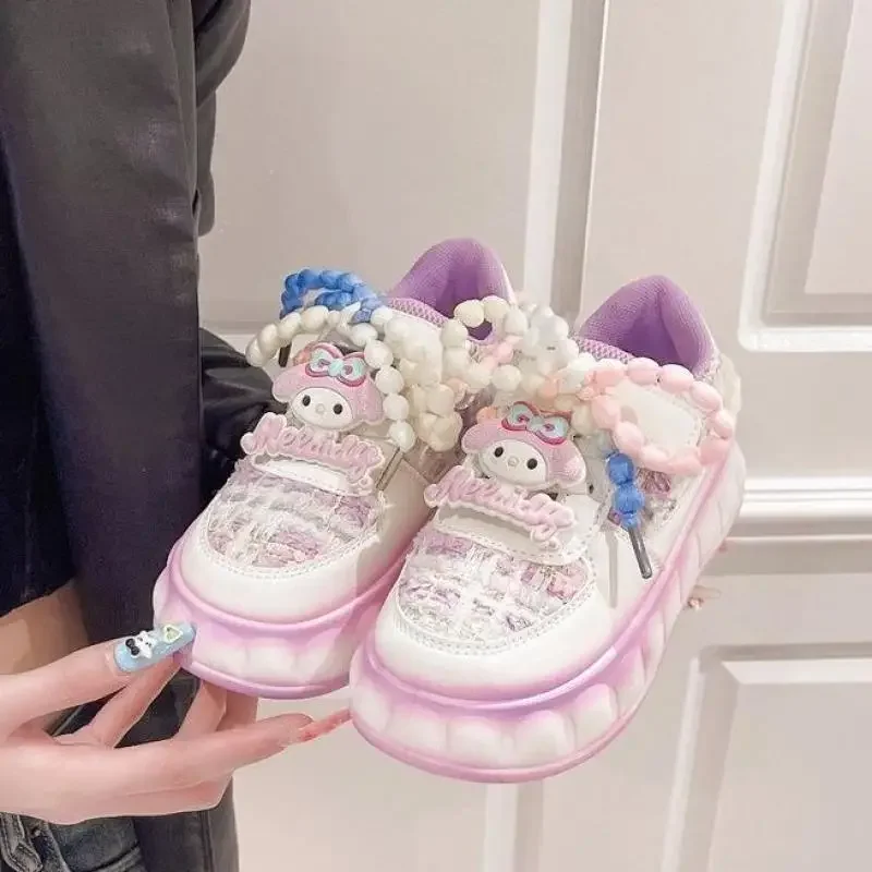 

Sanrio My Melody Girls Casual Shoes Spring Sweet Kawaii Childrens Cartoon Fashionable Thick Bottom Anti Slip Comfortable Outdoor