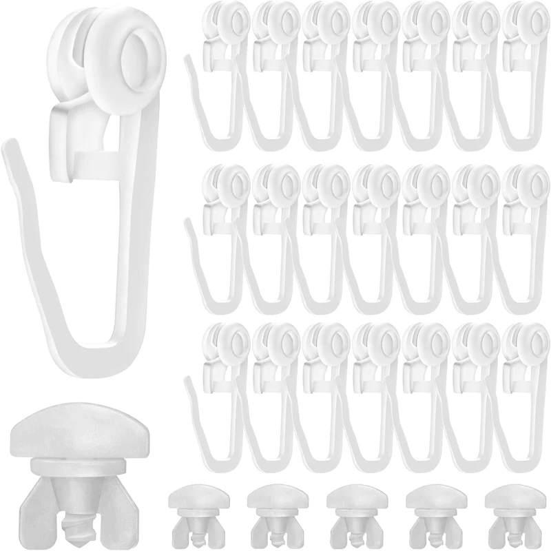 

High-Quality Curtain Rollers for Rails, Pack of 100 Curtain Hooks 8 mmStandard Size Curtain Gliders for 4-6 mm Inner Track Wid