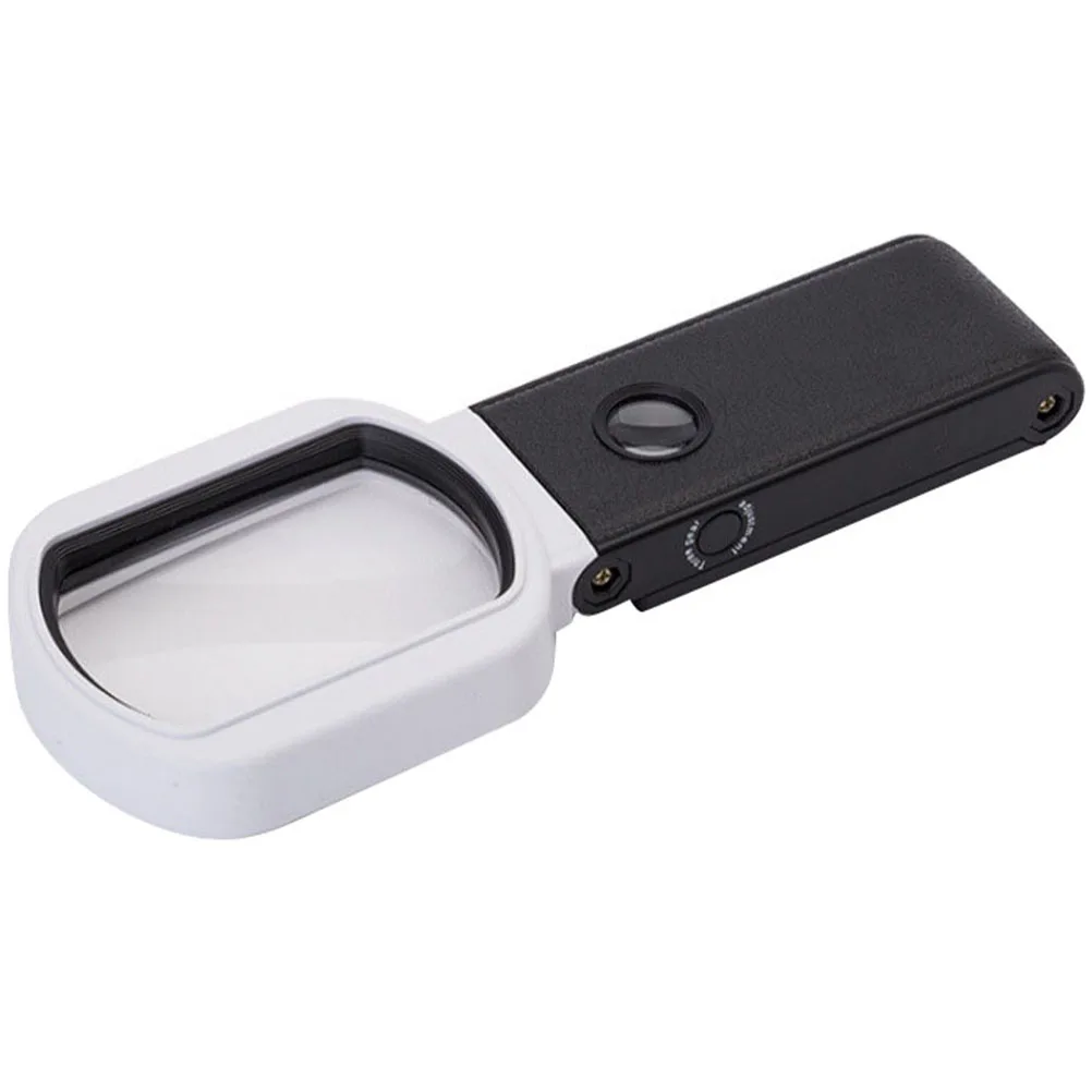 

Foldable Magnifying Glass ABS Shell Acrylic Lens H held Reading Repair LED Light Tool Portable Desktop Observation Photographic