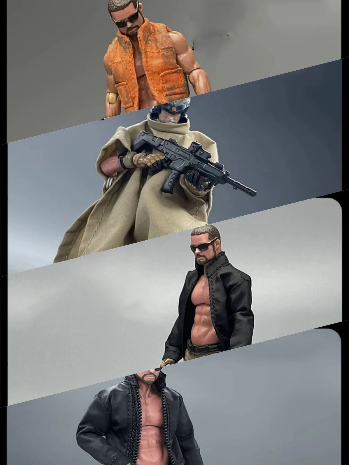 

【Clothing Only】1/18 Scale Male Soldier Clothing Accessories Distressed Vest Cloak Jacket Coat Fit 3.75''Action Figure Model Toys