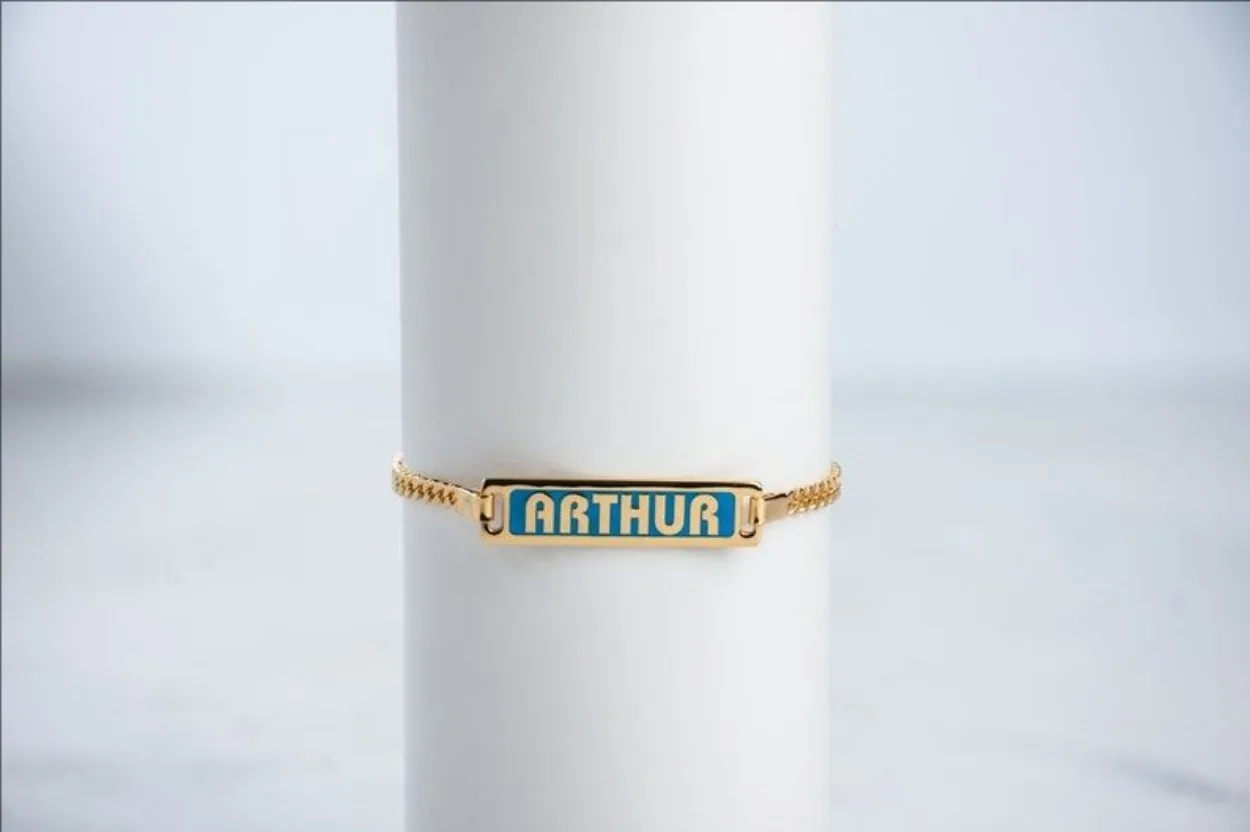 

Baby Bracelet Customized Personalized Enamel Name Bracelet Stainless Steel Adjustable Handmade Custom Jewelry Gift For Her/Him