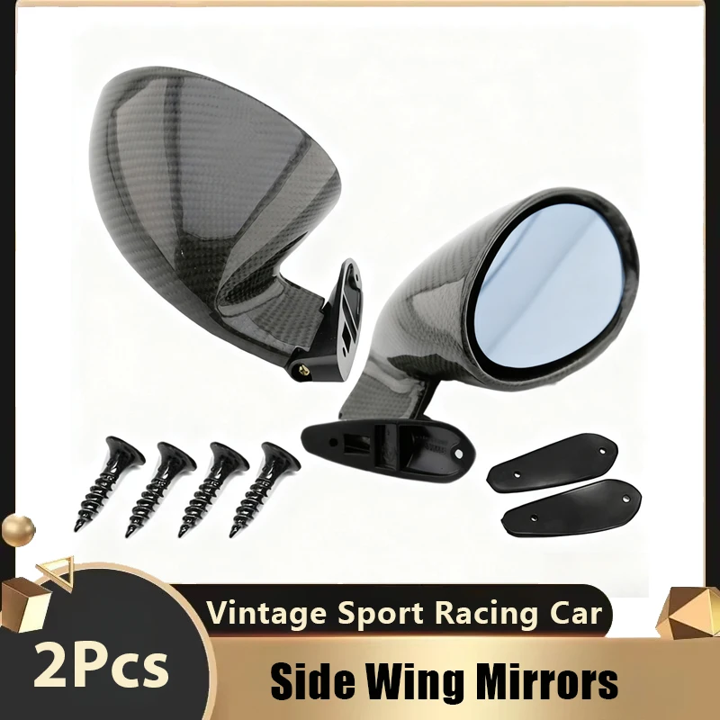 

Side Wing Mirrors 2Pcs Retro Style Vintage Sport Racing Car Look Universal Car Modification Vintage Car Body Kits Auto Parts