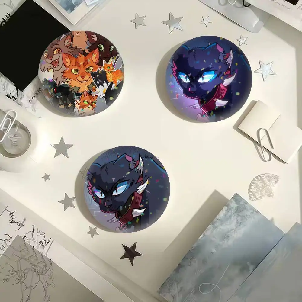 

Ravenpaw Three Cats Fantasy 25mm 32mm 44mm 58mm 75mm Brooches Badges Pins for Accessories Gift